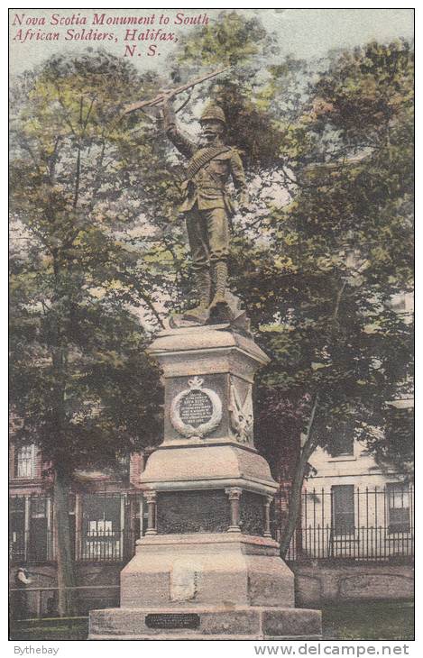 Nova Scotia Monument To South African Soldiers, Halifax, N.S. Postmark Halifax, NS AUG 10 1906 - Halifax
