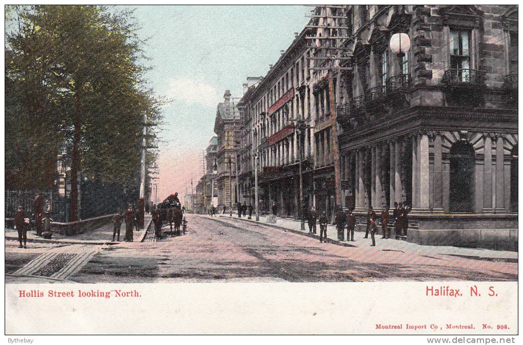 Hollis Street Looking North, Halifax, N.S. Postmark Halifax, N.S. AUG 29 1905 - Halifax