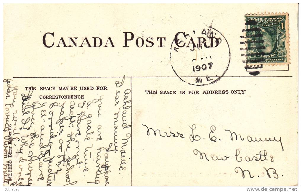 Shore Drive In The Park, Halifax, N.S. Postmark Maine 1907 - Halifax