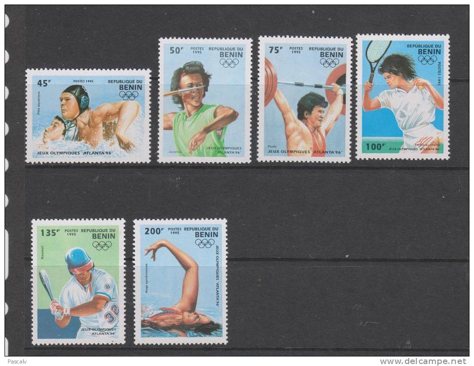 BENIN Yvert 708A / 708F ** Série Complète Neuve Sans Charnière MNH - Ete 1996: Atlanta