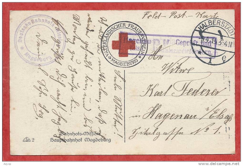 Germany - MAGDEBURG - Bahnhof - Gare - Deutsche Bahnhofs Mission - Rotes Kreuz - Croix Rouge - Feldpost - Magdeburg