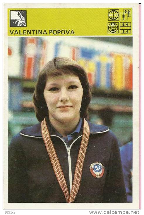 SPORT CARD No 357 - VALENTINA POPOVA, Yugoslavia, 1981., 10 X 15 Cm - Table Tennis