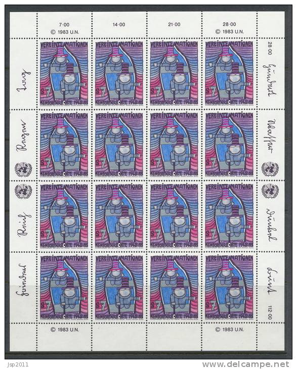 UN Vienna 1983 Michel # 36-37, 2 Sheets, MNH ** - Blocks & Kleinbögen