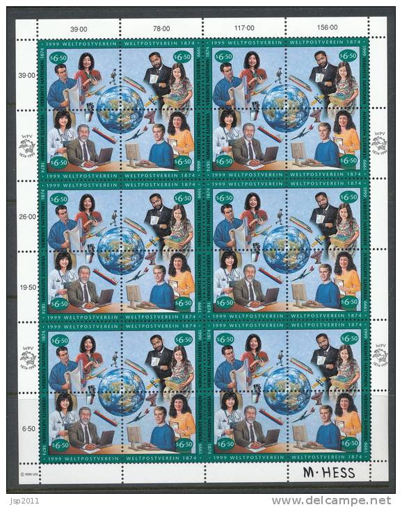 UN Vienna 1999 Michel # 294-297, Se-tenant Sheet, MNH ** - Blocks & Kleinbögen