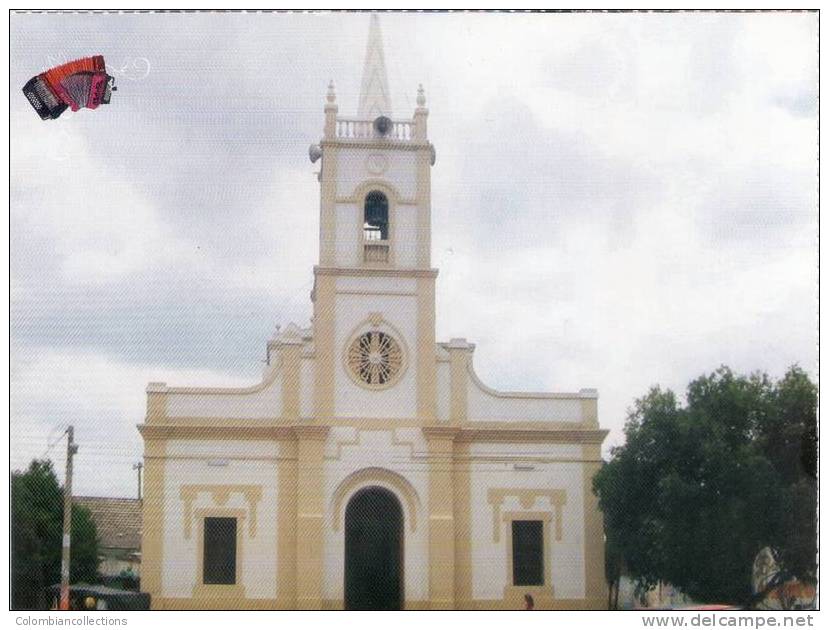 Lote PEP356, Colombia, Postal, Postcard, Festival Cuna De Acordeones, Villanueva, Guajira, Iglesia, Church, Acordeon - Colombia