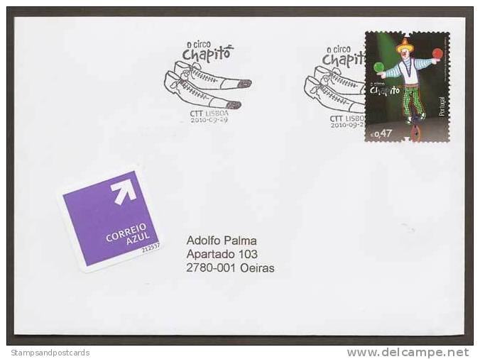 Portugal Cirque Chapitô 2010 FDC Voyagé Portugal Circus 2010 Postally Used FDC - Cirque