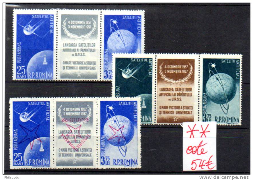 Roumanie 1962, Satellites, PA 69 / 72 D + 79a Et 85a**, Cote 54 €, - Unused Stamps