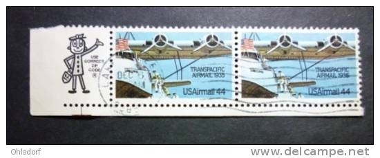 U.S.A. - Airmail 1985: Sc C115 / YT PA 109, Pair, ZIP Code, O - FREE SHIPPING ABOVE 10 EURO - 3a. 1961-… Afgestempeld