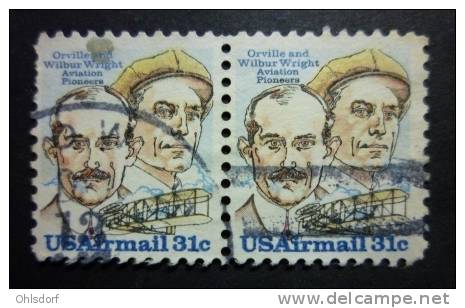 U.S.A. - Airmail 1978: Sc C91 / YT PA 85, Pair, O - FREE SHIPPING ABOVE 10 EURO - 3a. 1961-… Afgestempeld