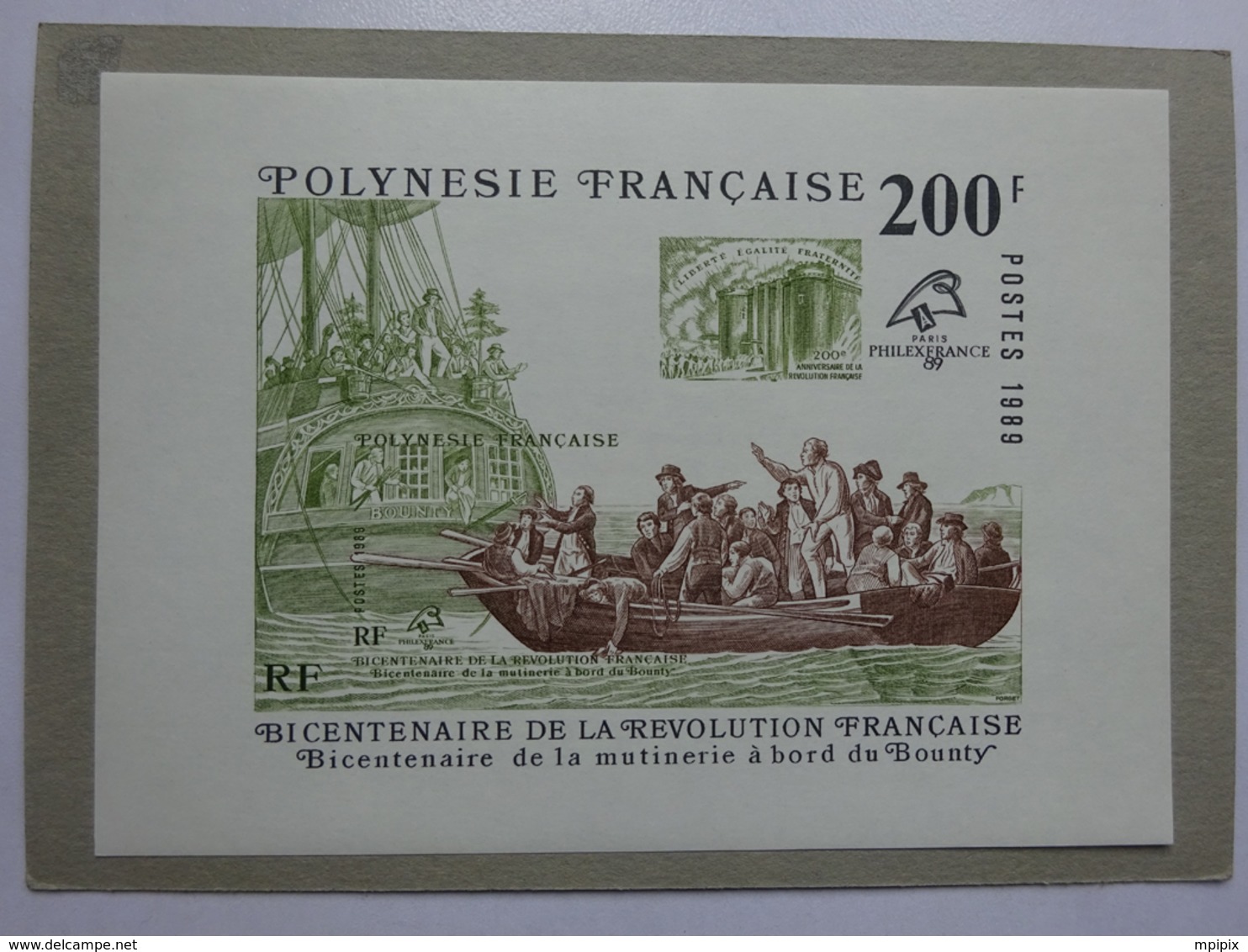 Lot De 8 Blocs Numéro 15 Polynésie Française 200 F Bicentenaire De La Révolution Française Yvert 15 Neuf Sans Charnière - Blocs-feuillets