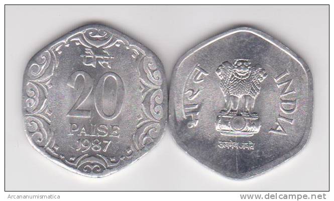 INDIA     20  PAISE   1.987  ALUMINIO  KM#44   SC/UNC    DL-10.244 - Indien