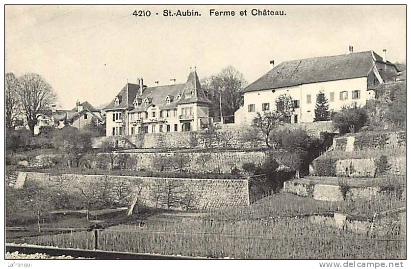 SUISSE- Ref B1004- Saint Aubin -st Aubin -ferme Et Chateau   - Carte Bon Etat - Saint-Aubin/Sauges