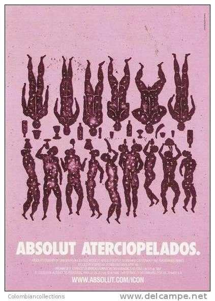 Lote PEP361, Colombia, Postal, Postcard, Absolut, Aterciopelados - Colombia