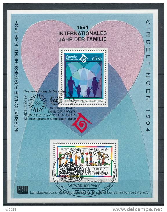 UN Vienna 1994 Mi # 180, Sindelfingen Internationales Jahr Der Familie,  Special Cancellation - Blocs-feuillets