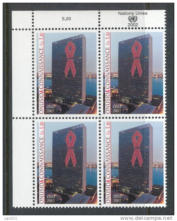 UN Vienna 2002 Michel # 379, 4-Block With Lable In Upper Left Side MNH ** - Blocs-feuillets