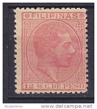 ## Philippines 1882 Mi. 76     12 4/8 Cs König Alfons XII., MH* - Philipines