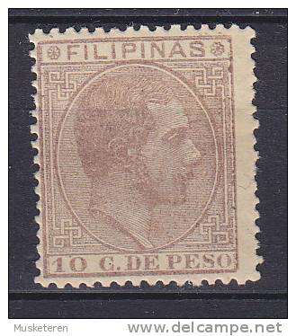 ## Philippines 1880 Mi. 75 A     10 Cs König Alfons XII., MH* - Filipinas