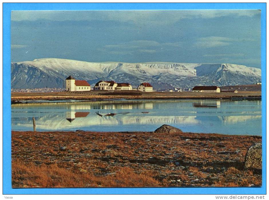 Bessastadir, The Residence Of The President Of Iceland, Mt. Esja In The Background,ICELAND.Island - Island