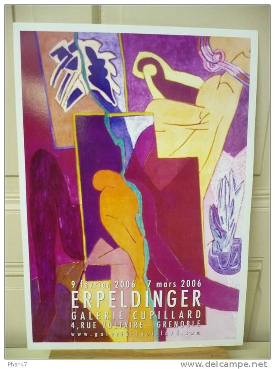 ERPELDINGER, Femme (abstrait),  Affiche De Galerie, 2006, Sur Papier Fort Glacé,  Totalement Neuve - Affiches