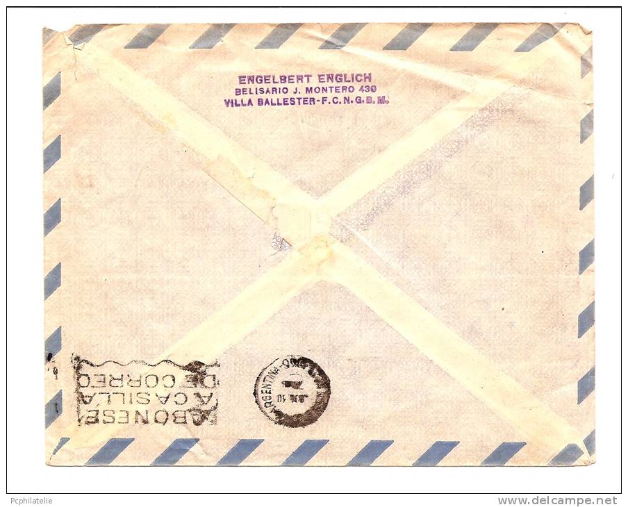 YVERT 543+547 LETTRE SPÉCIALE VOL INAUGURAL VANCOUVER BUENOS AIRES 1956 - Poste Aérienne