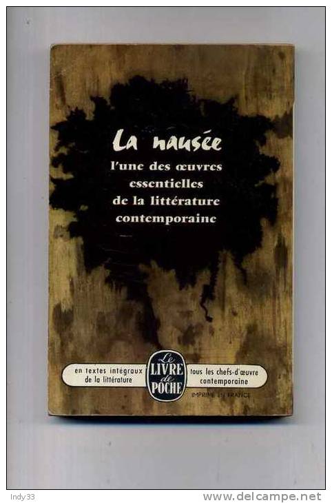 - LA NAUSEE PAR J.P. SARTRE . LE LIVRE DE POCHE N°160  . 1965 - Roman Noir