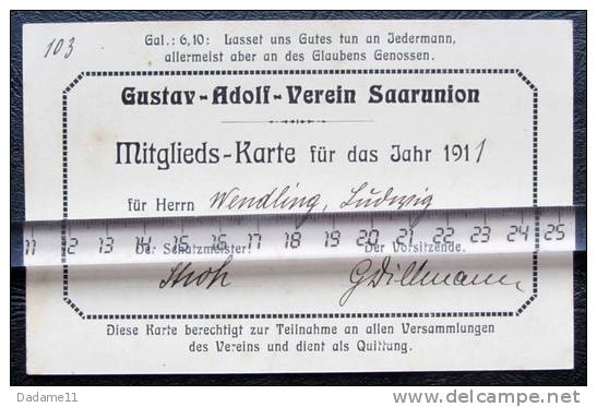 Sarre-Union Rare  Gustav Adolf Verein 1911 - Sarre-Union