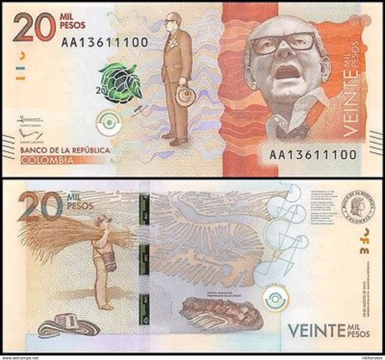 COLOMBIA 20000 PESOS (PNEW) 2015/2016 UNC - Colombia