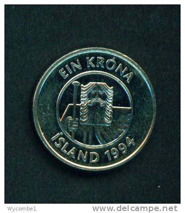 ICELAND  -  1994  1 Kronur  Circulated As Scan - Iceland