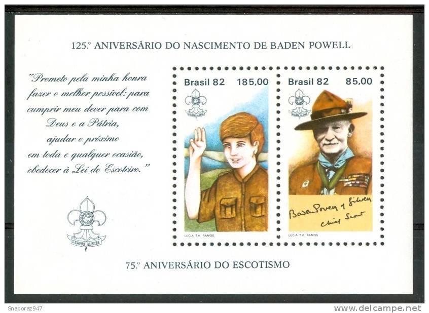 1982 Brasile Scout Scoutisme Scouting Block MNH** -Sc27 - Neufs