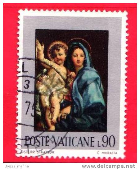 VATICANO - 1971 - Usato - La Sacra Famiglia - 90 L. • La Sacra Famiglia, Opera Di Carlo Maratta - Oblitérés