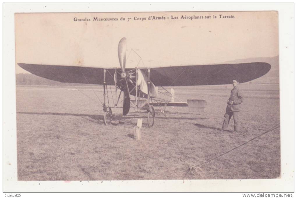 GRANDES MANOEUVRES DU 7e CORPS D´ARMEE - LES AEROPLANES SUR LE TERRAIN - CPA ANIMEE - Other & Unclassified