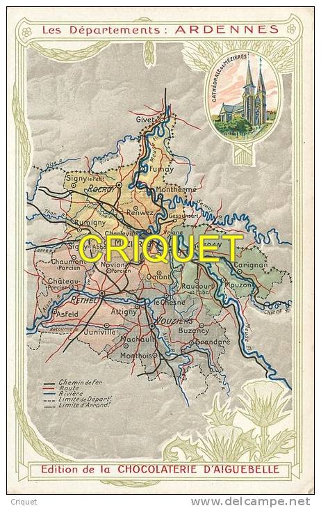 Chromo Aiguebelle Format Carte Postale, Le Département Des Ardennes, Scan Recto-verso - Aiguebelle