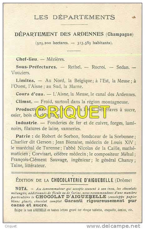 Chromo Aiguebelle Format Carte Postale, Le Département Des Basses Alpes, Scan Recto-verso - Aiguebelle