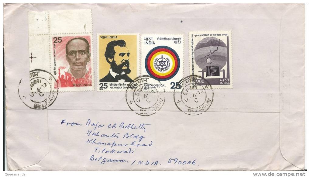 Special Cover Punepex 78 Nice Postmark And Stamp On Front Addressed To Australia Stamps On Rear - Covers & Documents