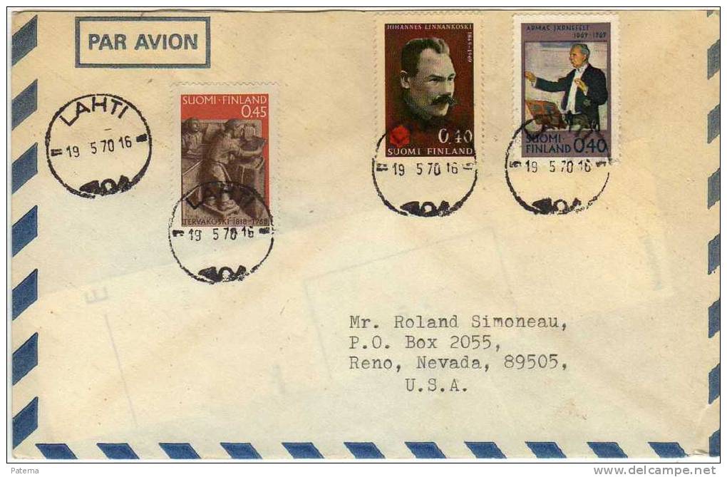 3174  Carta Aérea, Lahti 1970, Finlandia - Lettres & Documents