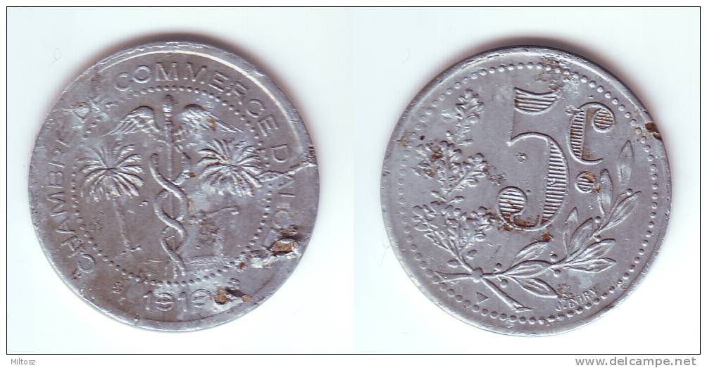 Algeria Alger Chamber Of Commerce 5 Centimes 1919 - Algérie