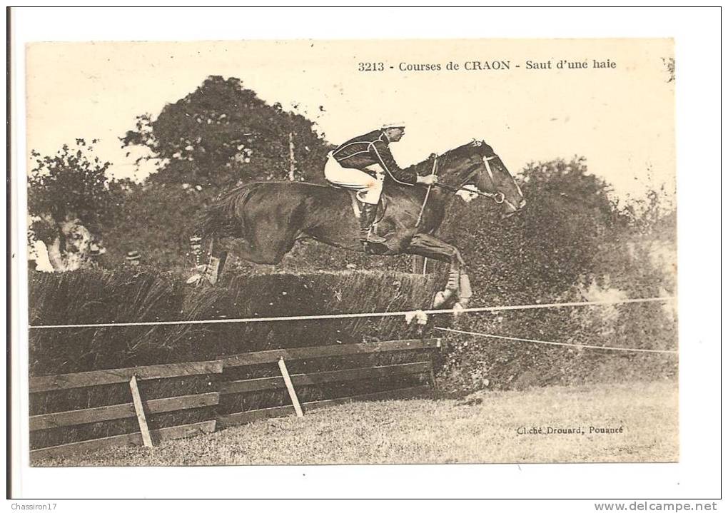 53 - Courses De  CRAON  -  Saut D'une Haie  - Très Belle Animation Le Cheval Et Le Cavalier Sont Superbes - Reitsport