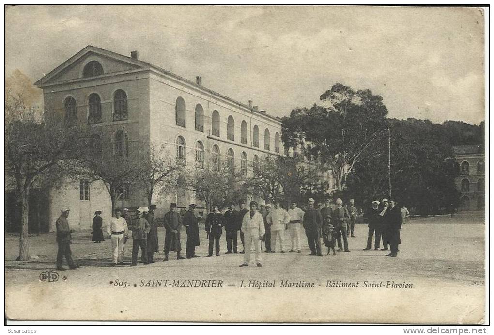 SAINT-MANDRIER, L'HÔPITAL MARITIME, BÂTIMENT SAINT-FLAVIEN - SCAN R/V (CACHET DE L'HÔPITAL) - Guerra 1914-18