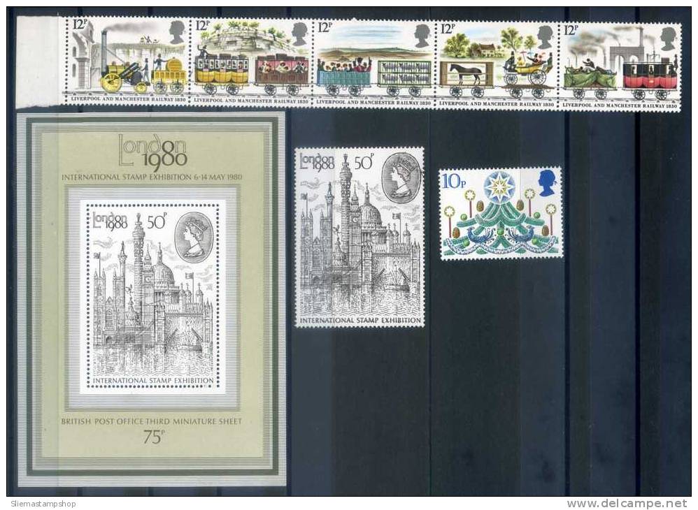 GREAT BRITAIN - 1980 YEAR SETS + M/S - V6434 - Collections