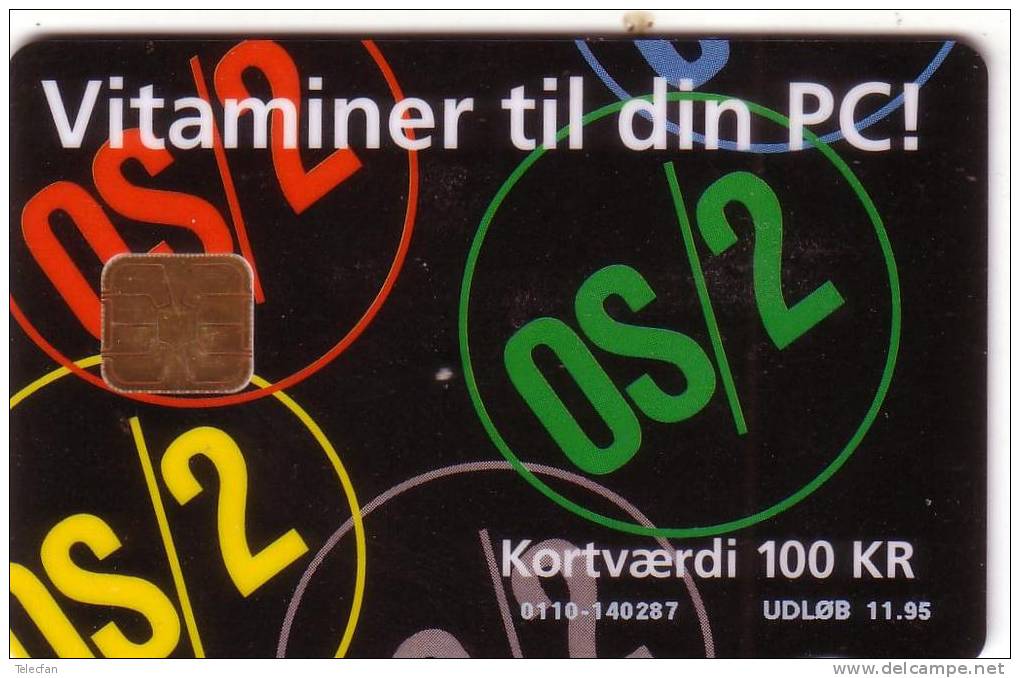 DANEMARK DANMARK CARTE A PUCE CHIP CARD FOR COMPUTER IBM OS/2 RARE - Ausstellungskarten