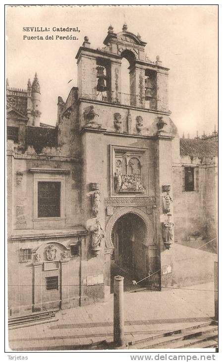 POSTAL DE SEVILLA DE LA CATEDRAL, PUERTA DEL PERDON - Sevilla