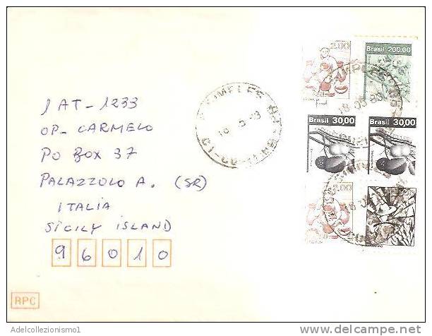 62915)lettera Brasile Con 6 Valori + Annullo 18-5-1983 - Usati