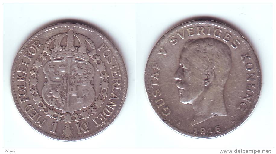 Sweden 1 Krona 1916 - Suède