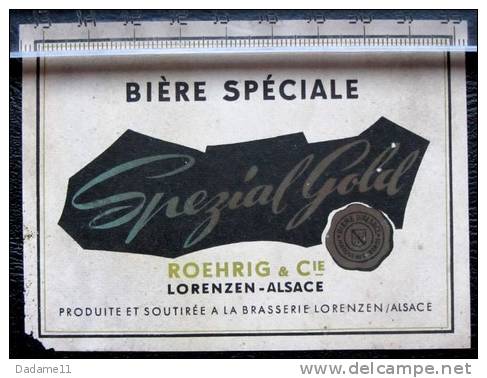 Rare Etiquette De Bière Lorentzen Alsace Roehrig - Alcohols