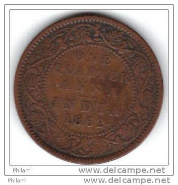 COINS GRANDE BRETAGNE INDIA KM 467 1/4 A 1862.   (DP130) - Colonies