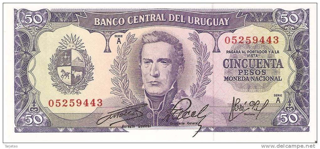 BILLETE DE URUGUAY DE 50 PESOS  SIN CIRCULAR-UNCIRCULATED (BANK NOTE) - Uruguay