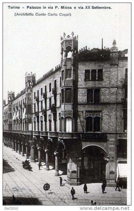 Cartolina D´epoca   " TORINO - Palazzo In Via P. Micca E Via XX Settembre  " - Autres Monuments, édifices