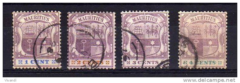 Mauritius - 1895/97 - Definitives (Watermark Crown CA, Part Set) - Used - Maurice (...-1967)