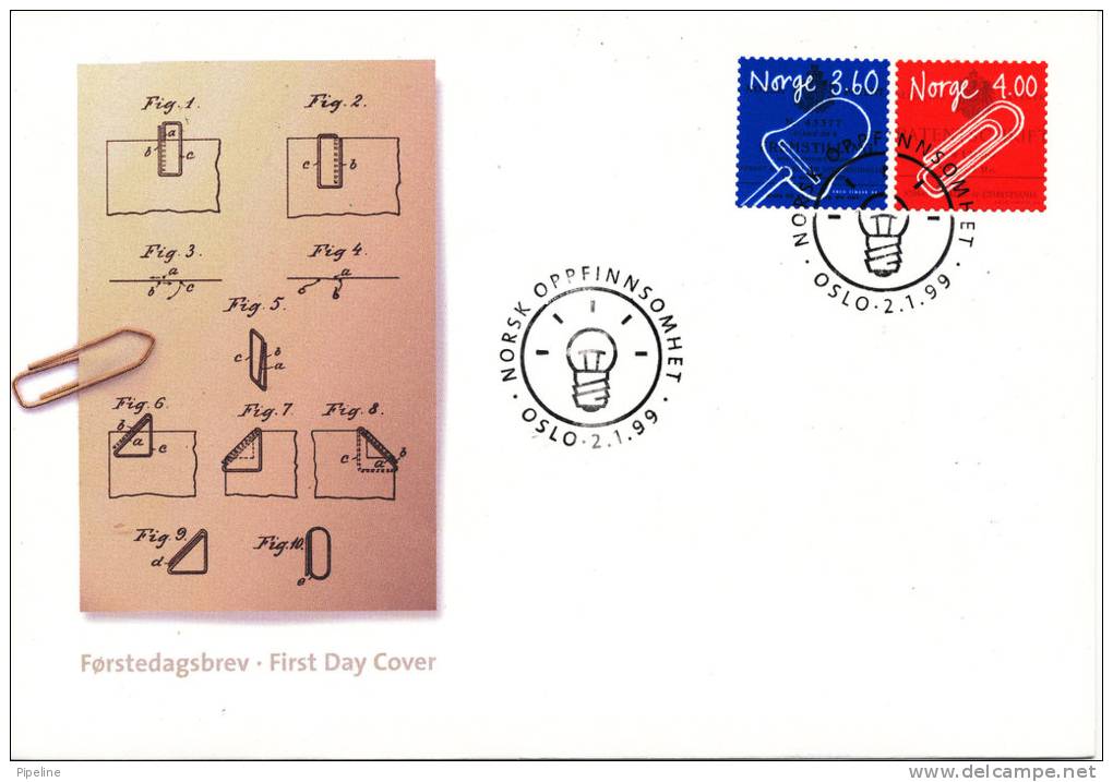 Norway FDC 2-1-1999 Inventions Complete Set With Cachet - FDC