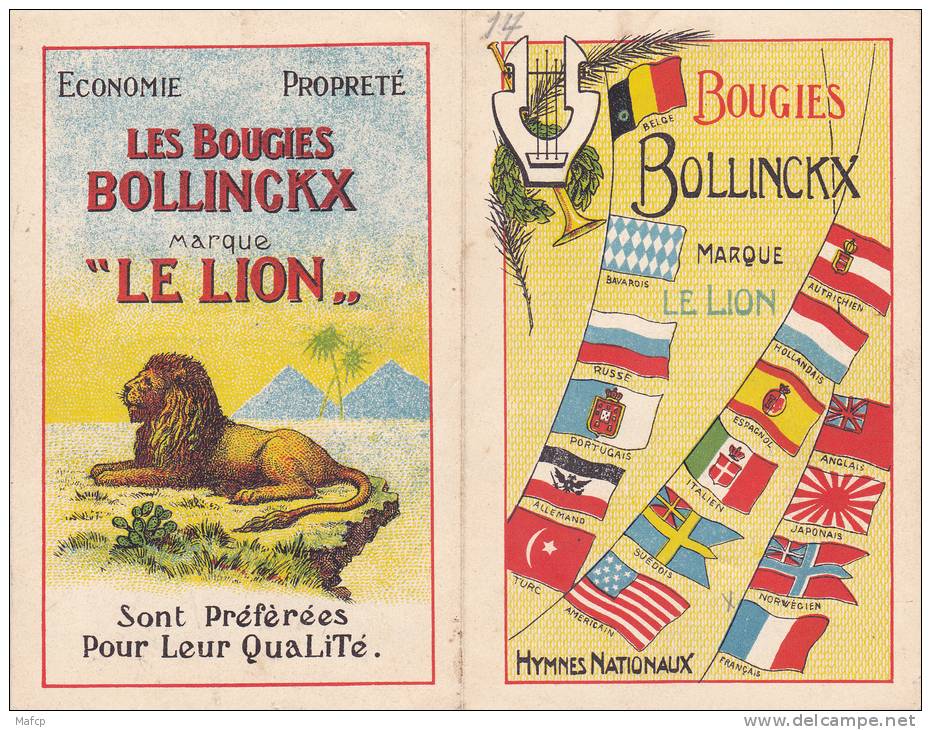 ANDERLECHT - BOUGIES BOLLINCKX - LE LION - CHANT NATIONAL FRANCAIS - LA MARSEILLAISE - Andere & Zonder Classificatie